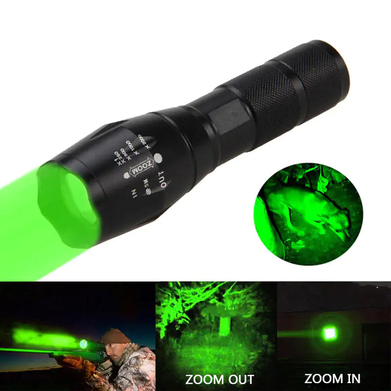 Portable Mini Flashlight LED ZOOM Torch Hunting Zoomable Flashlight Torch Light