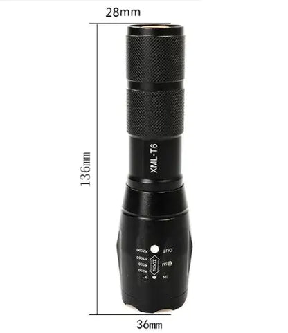 Portable Mini Flashlight LED ZOOM Torch Hunting Zoomable Flashlight Torch Light