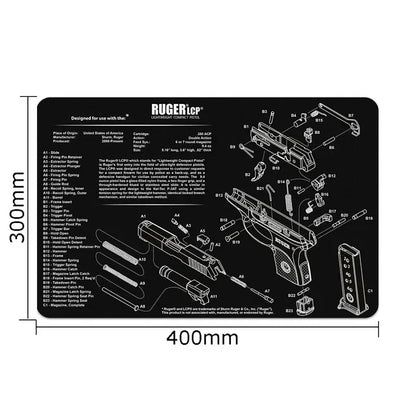 Tactical Gun Cleaning Mat & Mouse Pad – 3D Rubber Workbench Mat for Pistol Maintenance (Glock, 1911, HK USP, Sig P226, CZ-75)