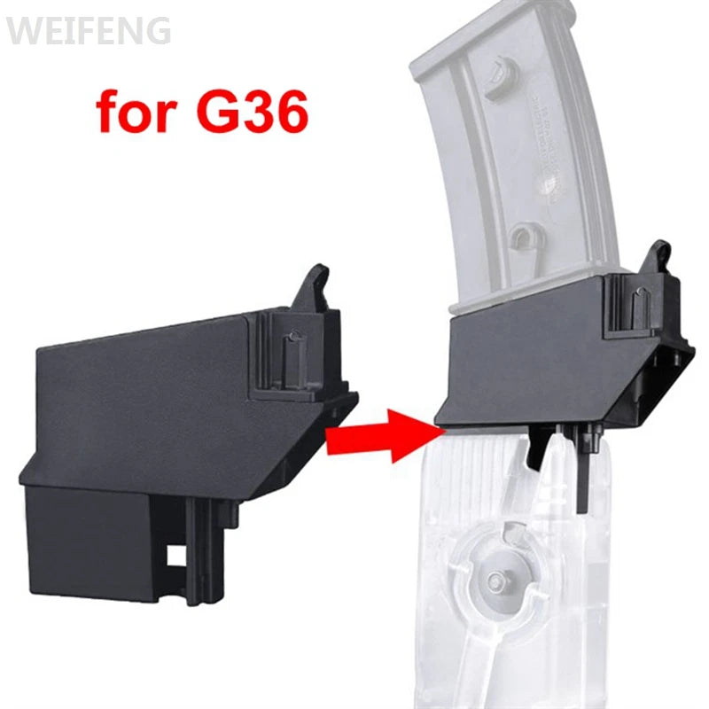 Speedloader Adapter for G36/AK/MP5 – M4 Fast Loader & HICAP Magazine Accessory