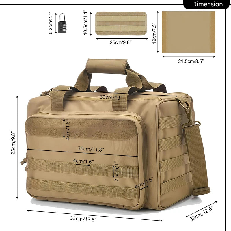 Shooting Range Bag – Molle Tactical Gun Case & Hunting Accessory Shoulder Pack