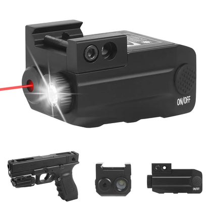 Red/Green Laser & 500 Lumens Weapon Light – Rechargeable Tactical Flashlight for Glock, Taurus & 20mm Rail