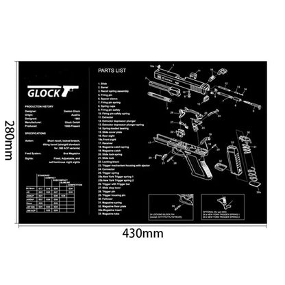 Tactical Gun Cleaning Rubber Mat & Mouse Pad – 3D Firearm Workbench Mat for AR-15, AK-47, Glock, 1911, CZ-75, Sig P226, Beretta 92