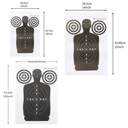 Human Body Shape Target Papers for Archery & Shooting – 5/10/20 Pack for Bow, Arrows, Slingshots, Darts, & Catapults – Perfect for Outdoor Sports, Hunting Practice, & Target Shooting