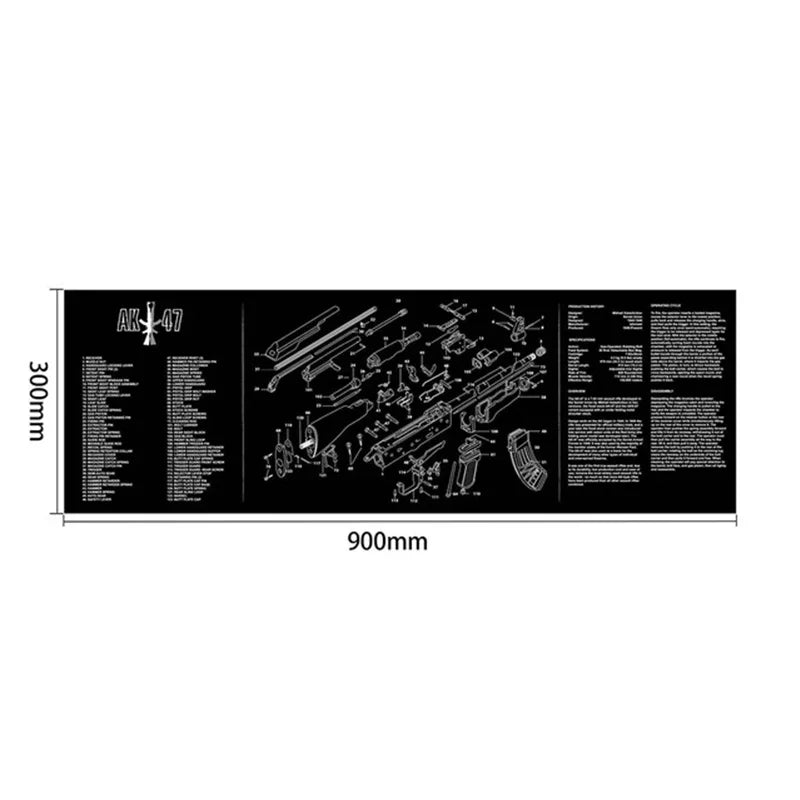 Tactical Gun Cleaning Rubber Mat & Mouse Pad – 3D Firearm Workbench Mat for AR-15, AK-47, Glock, 1911, CZ-75, Sig P226, Beretta 92