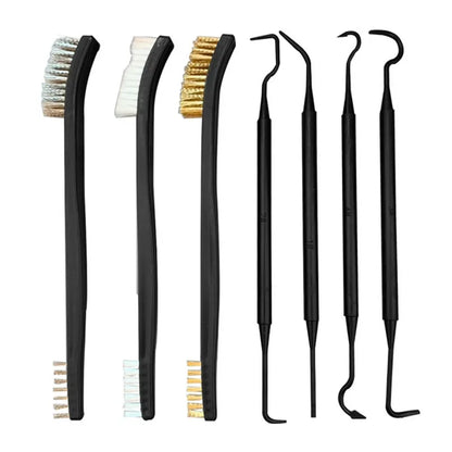 Double-End Steel Wire Brush & Nylon Pick Set – Universal Gun Cleaning Kit for Tactical Rifles & Hunting Firearms