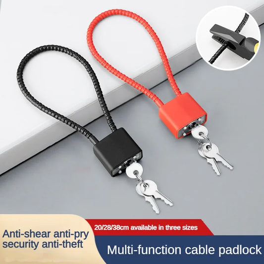 20/28/38cm Portable Anti-Theft Gun Trigger Lock – Hardened Steel Cable Safety Padlock