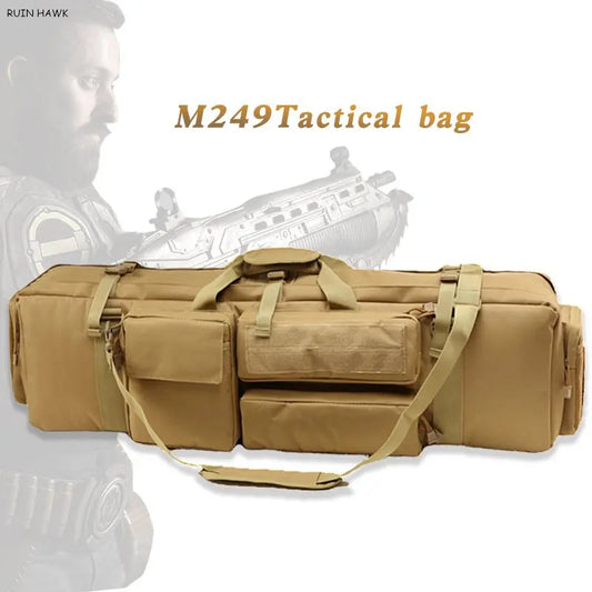 M249 Military Tactical Gun Case – Molle Rifle & Pistol Bag for Hunting, Range, & EDC Transport