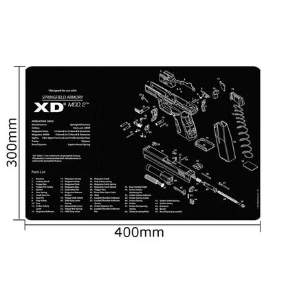 Tactical Gun Cleaning Mat & Mouse Pad – 3D Rubber Workbench Mat for Pistol Maintenance (Glock, 1911, HK USP, Sig P226, CZ-75)